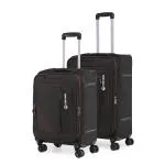 Stony Brook By Nasher Miles Thunder Soft-Sided Polyester Luggage Set of 2 Brown Trolley Bags (55 & 65 cm)