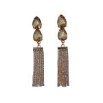 Priyansh Enterprise Handmade Gold Crystal Ad Earrings For Parties, Festivals For Women