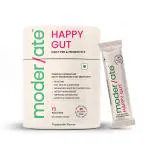 Moderate Happy Gut Pre & Probiotic Supplement | Promotes Gut Health, Digestion, Metabolism | 20 Billion CFU with 9 Diverse Probiotics + Prebiotics + Fiber(FOS) + Digestive Blend - 15 Sachets