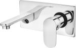 Plantex Pure Brass Single Lever Basin Mixer Tap with Teflon Tape Brass Wall Flange (Mirror-Chrome Finish)