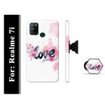 BUDDHU Love Printed Hard Back Case with Mobile Holder, Pop socket for Realme 7i
