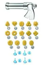 Imperia Silver Cookie Biscuit Press With 14 Dies And 4 Dispenser