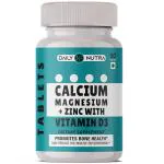 DAILY NUTRA calcium, Magnesium, Zinc with Vitamin D3 & B12 for men and women, Ideal for bone health, sports recovery and joint support - 90 Veg Tablets