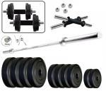 Body Maxx Steel 54 Kg Heavy Duty 5 Feet Straight Bar 25Mm And Home Gym Set Dumbells Bars