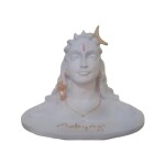 DARIDRA BHANJAN - Lord Adi Yogi Shiva Dhyan mudra White Adiyogi for Home Decor, Gift and puja, Matte White Oval Shape Resin Made white Adiyogi.