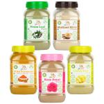 Glow Lush Wild Turmeric,Rose Petal,Multani mitti,Neem Leaf & Lemon Peel Powder(50g Each)