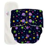 Mylo Essentials Cloth Diaper for Babies|Oeko-Tex Certified|(3Months-3Years)|5kg-17kg|Reusable with Adjustable Snap Button|Pack includes 1 Diaper & 1 Wet-Free Inserts-(Twinkle)