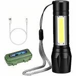 SRJMH 2 in 1 Led Flashlight Zoom Light Mini Size Telescopic Portable Torch with Pen Clip Outdoor