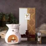 Iris Celeste Black Oudh Fragrance Vaporizer with vaporizer jar,2N tealights and 15ml oil