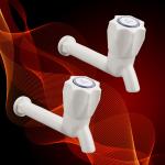 CUROVIT Polo PVC Long Nose 2 PC Tap Quarter Turn Fitting for Bathroom & Kitchen 15mm (1/2
