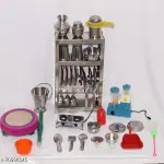JKB TRADERS Mini Kitchen Set for Kids/ Great Kitchen Toys for Kids/ Best Gift Items Stainless Steel Kitchen Set for kids