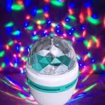 3A BRIGHT 360 Degree 3W B22 RGB LED Lamp, Projector Crystal Auto Rotating Color Changing Lamp (Pack of 1 Bulb)