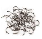 Q1 Beads 1 Inch Steel Cup Hook J Hooks Pack of 80 Pieces (Chrome)