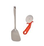 FIRST FRONT Stainless Steel Kitchen Tools Palta With Red Pizza Cutter (Multicolour, Pack of 2) l Kitchen Tools l Essential Kitchen Tools l Tools l Kitchen l Utensils l Stainless Steel Tools l Steel Kitchen Tools l Metal Tools