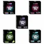 NottyBoy 4in1, Dotted, Ultra Ribbed, Delay, Extra Thin, Green Apple Flavour Condoms- 15 Pieces