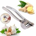 XIBLA Stainless Steel Garlic Press,Multi Function Hand Presser, Crusher, Smash Ginger, Squeezer with Bottle Opener Kitchen Tool