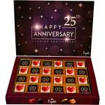Expelite 25th wedding anniversary gift- 24 pc Tewenty Fifth Anniversary Chocolates Gift Bars (450 g)