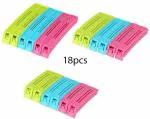 Fitaza Bag Sealing Clips Large, Medium, Small BPA Plastic Plastic Clips (Set of 18, Multicolor)