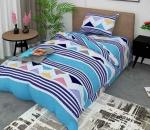Home Designs Multicolor Cotton Printed 1 Single Bedsheet with 1 Pillow Cover 60 x 90 inch