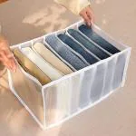 Pulsbery 7 Compartment Transparent Clothes Storage Organiser (Heavy Quality) Organisers Storage for Wardrobe, Cloth Organizer Storage Box, Wardrobe Organizer for Storage, Clothes