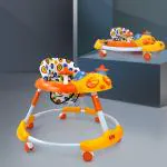 NHR Kitty Baby Walker with Music & Rotation Wheels, Activity Walker for 0 to 2 years, Kids (Orange)