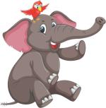 Lanstick Vinyl Multicolor Elephant Image Self Adhesive Wall Sticker 30 inch