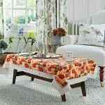 CASA-NEST Thick PVC Non-Woven Printed Dining Table Cover, Size-40x 60 inches, Brown Leher Printed001