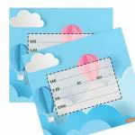 Creatie 15 Pcs Dreamy Sky Book Name Labels for Kids School Books, Worksheets