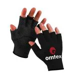 Omtex Men Black Cotton Cricket Finger Cut Catching Fielding Batting Gloves Pack Of 12 (M)