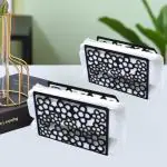 Storia Napkin Holders for Dining Table and Kitchen Metal Holder, Tissue Paper Stand Paper Napkin Holder Case | Tissue Holder Dispenser Organizer for Dinner Tables, Kitchen, Bathroom (Pack of 2, Black)