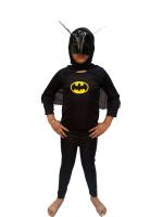 Kaku Fancy Dresses Bat Super Hero Costume -Black, 7-8 Years, for Boys (Spandex)