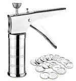 TVAT Stainless Steel Kitchen Press, Namkeen Maker, Sev Maker Machine with 15 Different Types of Jalies, Murukku Maker/Bhujiya Maker/Cookies/Chakali Maker/Sev Maker/Farsan Maker/Gathiya Maker