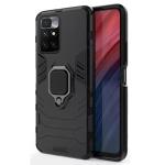 Casotec Armor Mi Redmi 10 Prime 4G Defender Case | Rotating Ring Holder & Kickstand in-Built | Military Grade Armor | 360 Degree Protection Back Cover for Mi Redmi 10 Prime 4G (Black)