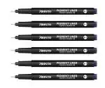 Aristo 0.1mm Pigment Liner 6 Pens, Waterproof Quick Drying Lightfast Pigmented Black Ink Pen Ideal for Technical Drawing Sketching Illustrations Outline Mandala Creative Drawing Pen