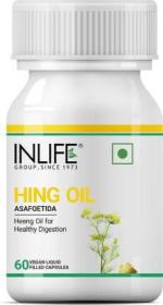 Inlife Hing Oil Capsule (Asafoetida) Digestion Support Supplement 15mg - 60 Veg Capsules (60 Capsules)