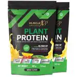 MuscleXP Plant Protein - Natural Protein Powder with Pea Protein, Herbal and Vegetable Blend, Mango Flavour, 400 gm Pouch (Pack Of 2)