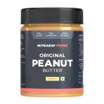 Nutrabay Foods Original Peanut Butter (Crunchy) - 100% Roasted Peanuts, 28g Protein, Zero Cholesterol, Vegan, Gluten Free, Non GMO - 400g (Crunchy)