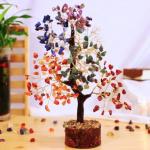 Crystal Divine Seven Chakra Crystal Tree Handmade Home Decor Items Crystal Bonsai Tree Showpiece For Home Decor Vastu Gift Items For Home Decoration Hall Decoration Items Healing Crystals Tree Gifts