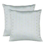 Riara Art Silk Cushion Cover For Sofa Throw Pillow Case Home Decor Set of 2 (Silver, 20