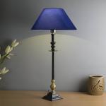 Homesake Classic Imperial Black Golden Riveria Table Lamp, Blue Cone Shade