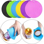 KitchenFest Heat Resistant Silicone Pot Holder Trivet Mats Coasters 8mm Thickness Matt 2 Pcs.