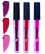 bq BLAQUE Matte Liquid Lipstick Combo of 3 Lip Color # 103-109-117 (Purple Affair, Dark Pinkish Red, Swiss Light Magenta, 12 ml)