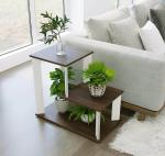 VADIX Engineered Wood Bed Sofa Side Table, End Table with Storage and Drawer Lamp, Flower Stand Decor for Living Bed Room Home Furniture (Wenge & White)