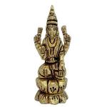 Jet International Gold Laxmi Ji Sitting On Kamal Flower Statue - Small