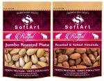SoftArt Royal Roasted & Salted Pista, Roasted Badamb Vacuum Pack - (Pack of 2, 500 g Each)