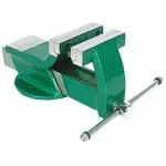 GIZMO Steel Vice, Bench Vice, Heavy Structure, 6 Inch (150mm) Green Steel Vise Fixed Base, Professional Germany Base, Steel Vise With Replaceable Jaw