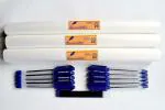 Swarnalekha Blue Plastic 14 inch Rubber Grip Ballpoint Pen and Notebook Cover 18 pc.