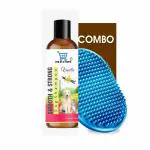 Dog Shampoo & Puppy Shampoo - Naturally Organic Dog Shampoo for Smelly Dogs Grooming Products for Dogs, Deshedding Shampoo for Dogs Pet Shampoo 200 ml (Smooth & Strong (Vanilla)+Bath Brush)