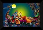 saf Radha Krishna Digital Reprint 14 inch x 20 inch Painting (With Frame)