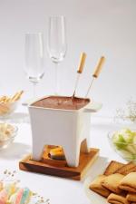 NATURALLYOURS White Square Ceramic Fondue Serveware 13 cm x 10 cm x 9 cm